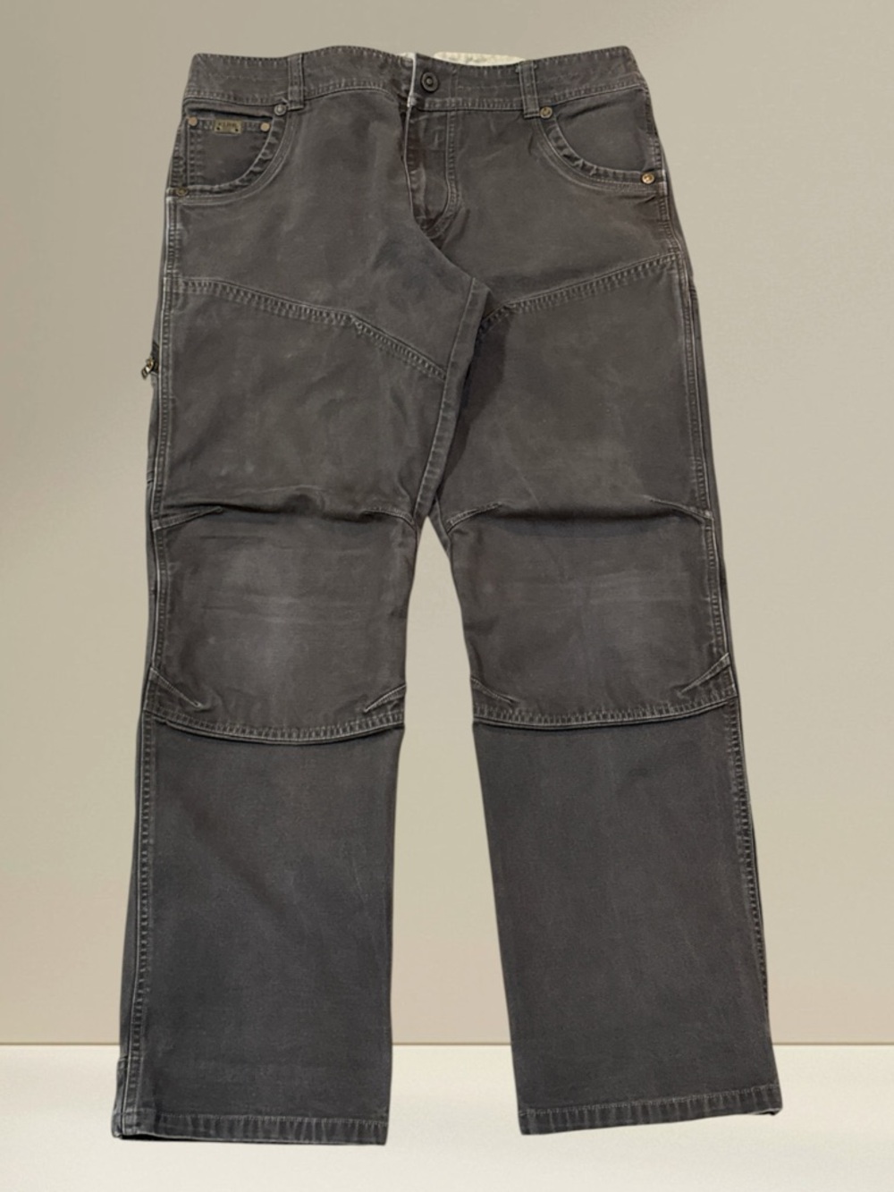 Kuhl Double Knee/Thigh Canvas Gray 100% Cotton Pants Men’s 36x32
